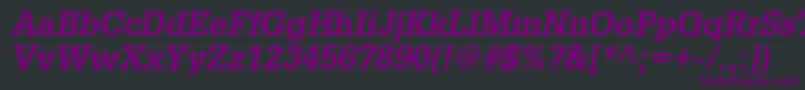 Шрифт GlyphaltstdBoldoblique – фиолетовые шрифты на чёрном фоне