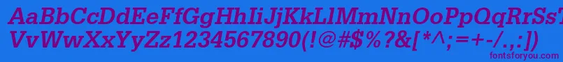 GlyphaltstdBoldoblique Font – Purple Fonts on Blue Background