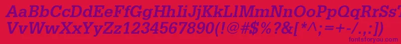 GlyphaltstdBoldoblique Font – Purple Fonts on Red Background