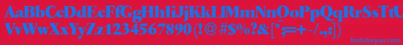 Q650RomanXboldRegular Font – Blue Fonts on Red Background