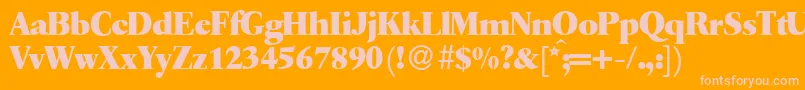 Q650RomanXboldRegular Font – Pink Fonts on Orange Background