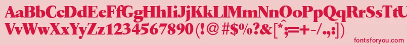 Q650RomanXboldRegular Font – Red Fonts on Pink Background