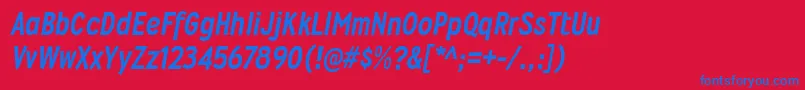 WyvernhvItalic Font – Blue Fonts on Red Background