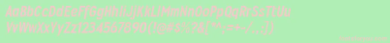 WyvernhvItalic-fontti – vaaleanpunaiset fontit vihreällä taustalla
