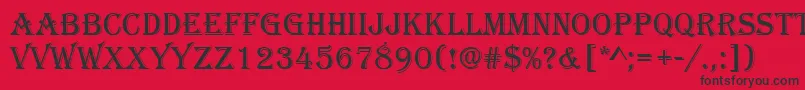 Fonte Algerian – fontes pretas em um fundo vermelho