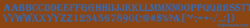 Algerian Font – Blue Fonts on Brown Background