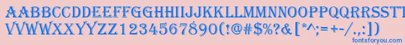Algerian Font – Blue Fonts on Pink Background