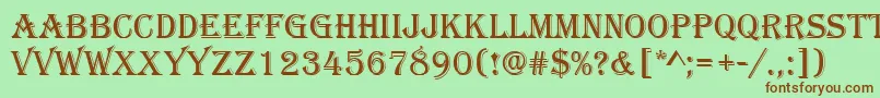 Algerian-Schriftart – Braune Schriften auf grünem Hintergrund