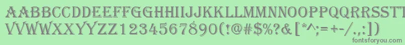 フォントAlgerian – 緑の背景に灰色の文字