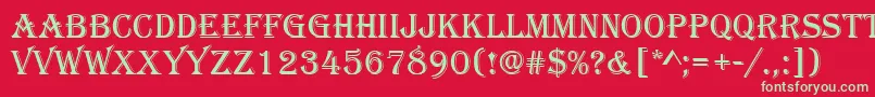 フォントAlgerian – 赤い背景に緑の文字