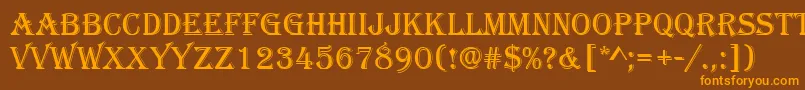 Algerian Font – Orange Fonts on Brown Background