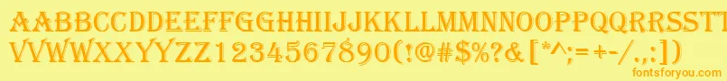 Algerian Font – Orange Fonts on Yellow Background