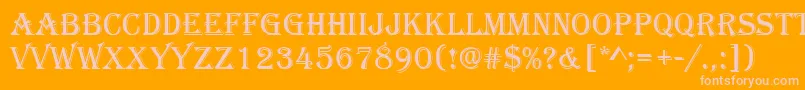 Algerian Font – Pink Fonts on Orange Background