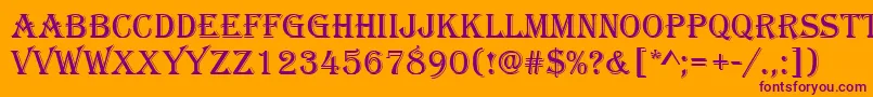 Algerian-fontti – violetit fontit oranssilla taustalla