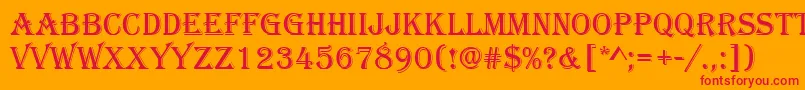 Algerian Font – Red Fonts on Orange Background