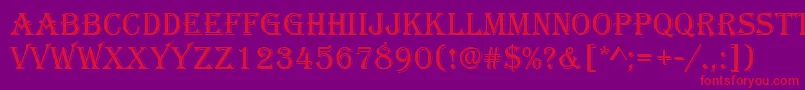 Algerian Font – Red Fonts on Purple Background