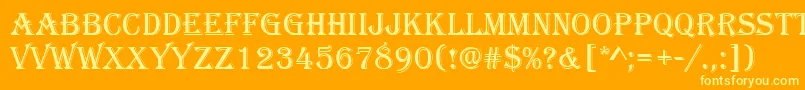 fuente Algerian – Fuentes Amarillas Sobre Fondo Naranja