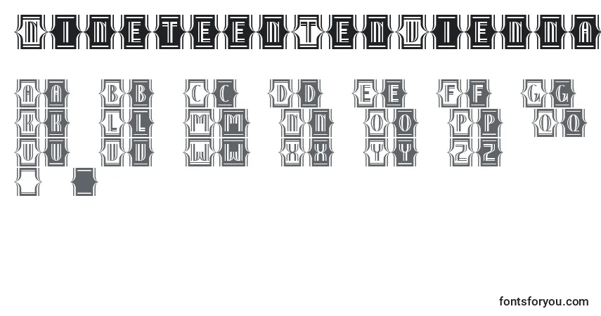 Schriftart NineteenTenViennaExtras – Alphabet, Zahlen, spezielle Symbole