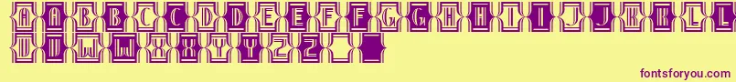 NineteenTenViennaExtras Font – Purple Fonts on Yellow Background