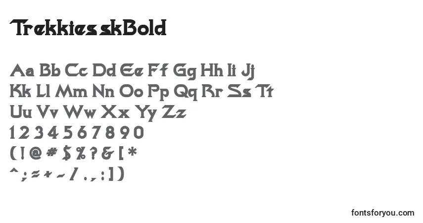 A fonte TrekkiesskBold – alfabeto, números, caracteres especiais
