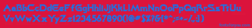 TrekkiesskBold Font – Blue Fonts on Red Background