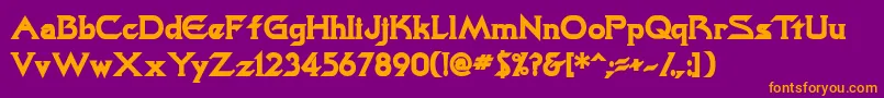 TrekkiesskBold Font – Orange Fonts on Purple Background