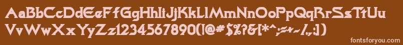 TrekkiesskBold Font – Pink Fonts on Brown Background