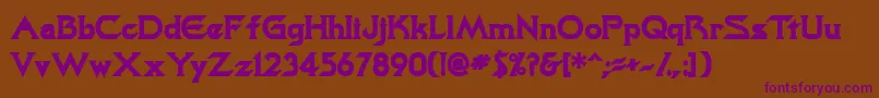 TrekkiesskBold Font – Purple Fonts on Brown Background