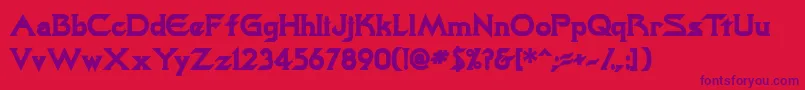 TrekkiesskBold Font – Purple Fonts on Red Background