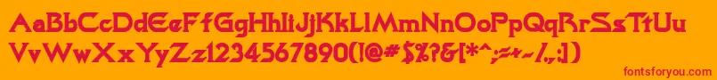 TrekkiesskBold Font – Red Fonts on Orange Background