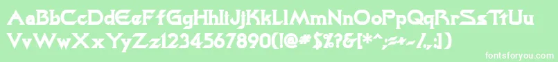 TrekkiesskBold-Schriftart – Weiße Schriften auf grünem Hintergrund