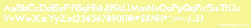 TrekkiesskBold Font – White Fonts on Yellow Background