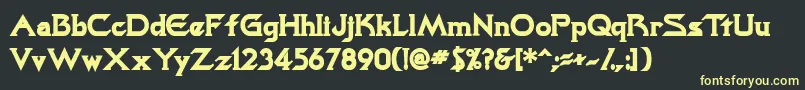 TrekkiesskBold Font – Yellow Fonts on Black Background