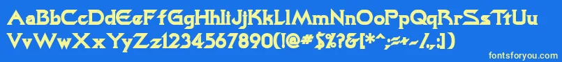 TrekkiesskBold Font – Yellow Fonts on Blue Background