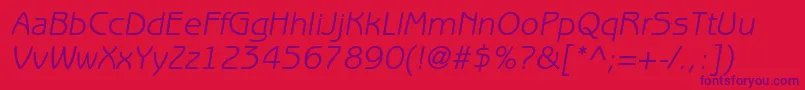 BenguiatgothicstdBookobl Font – Purple Fonts on Red Background