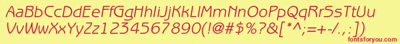 BenguiatgothicstdBookobl Font – Red Fonts on Yellow Background