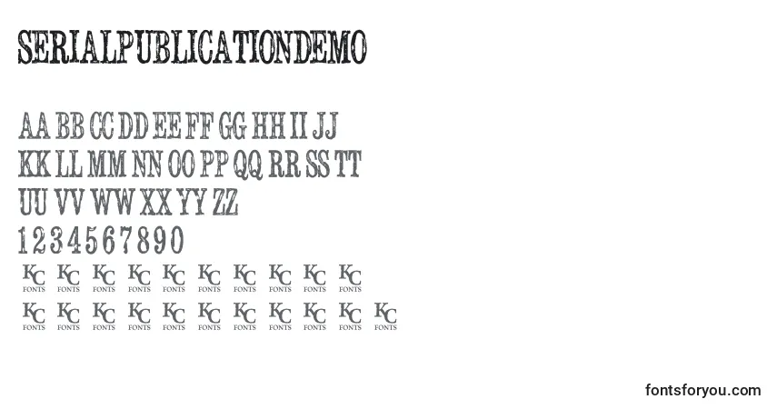 Serialpublicationdemo-fontti – aakkoset, numerot, erikoismerkit