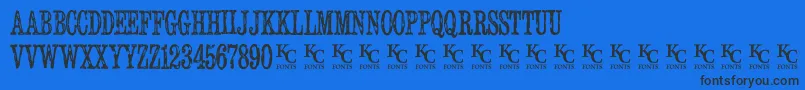 Serialpublicationdemo-fontti – mustat fontit sinisellä taustalla