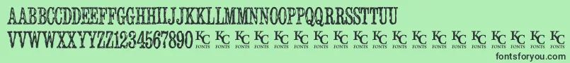 Serialpublicationdemo-fontti – mustat fontit vihreällä taustalla
