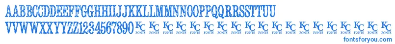 Serialpublicationdemo-fontti – siniset fontit valkoisella taustalla