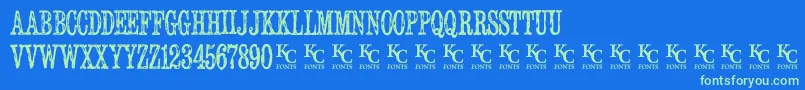 Serialpublicationdemo Font – Green Fonts on Blue Background