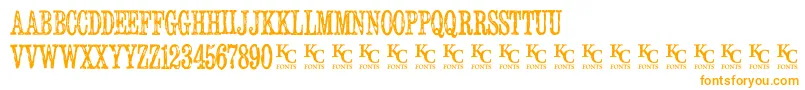 Serialpublicationdemo-fontti – oranssit fontit valkoisella taustalla