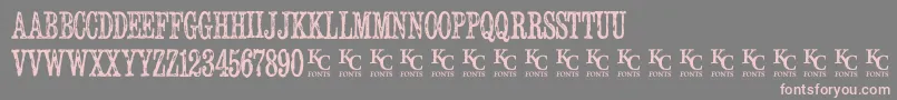 Serialpublicationdemo-fontti – vaaleanpunaiset fontit harmaalla taustalla