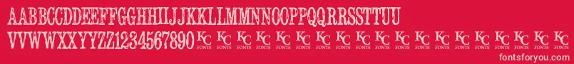 フォントSerialpublicationdemo – 赤い背景にピンクのフォント