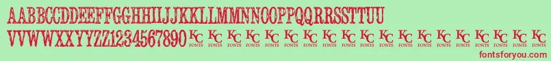 Serialpublicationdemo Font – Red Fonts on Green Background