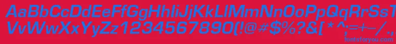 EuropedemiItalic Font – Blue Fonts on Red Background