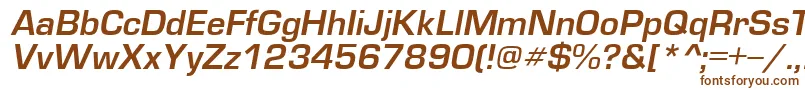 EuropedemiItalic-Schriftart – Braune Schriften auf weißem Hintergrund