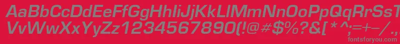 EuropedemiItalic-Schriftart – Graue Schriften auf rotem Hintergrund