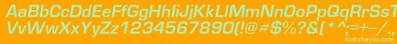 EuropedemiItalic-Schriftart – Grüne Schriften auf orangefarbenem Hintergrund