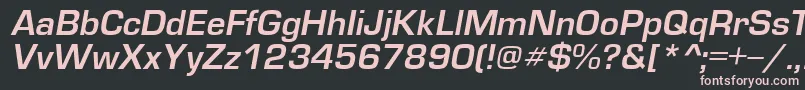 フォントEuropedemiItalic – 黒い背景にピンクのフォント